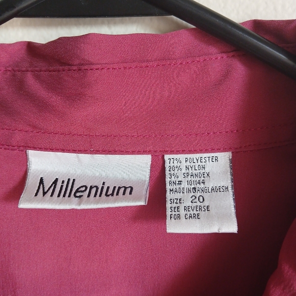 Millenium Women's Size 20 Button Up Pink 3/4 Sleeves Top - Picture 6 of 10